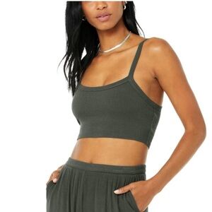 Alo Yoga Green Ribbed Women's Top